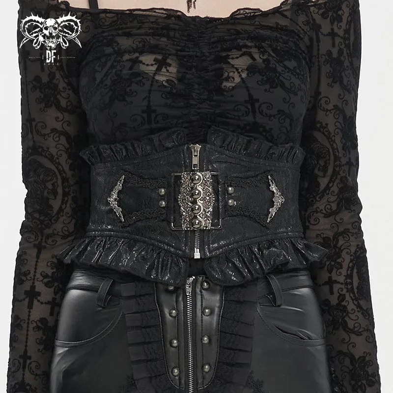 Gothic Perlen Rüschengürtel für Damen
