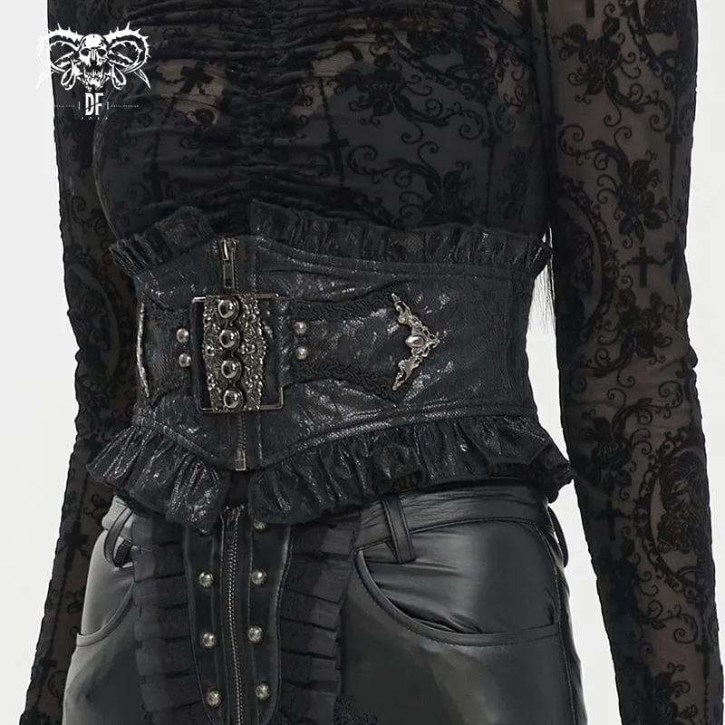 Gothic Perlen Rüschengürtel für Damen