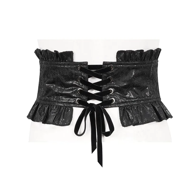 Gothic Perlen Rüschengürtel für Damen