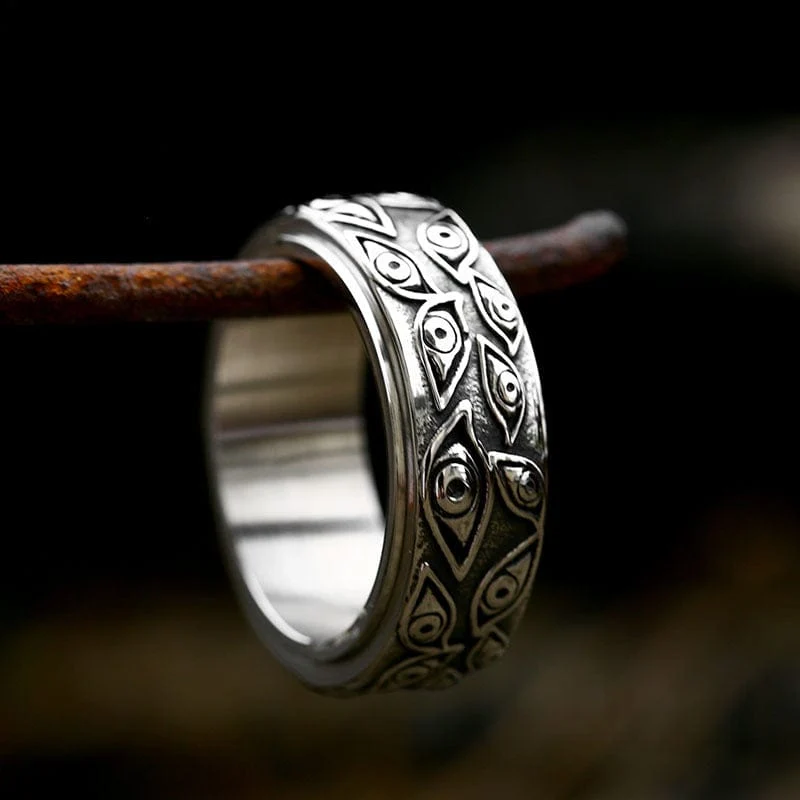 Herren Punk Devil's Eyes Ring
