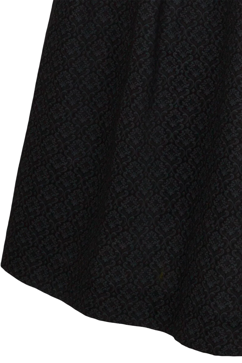 Dirndl lang aus Baumwolle mit eckigem - Ausschnitt - schwarz altrosa