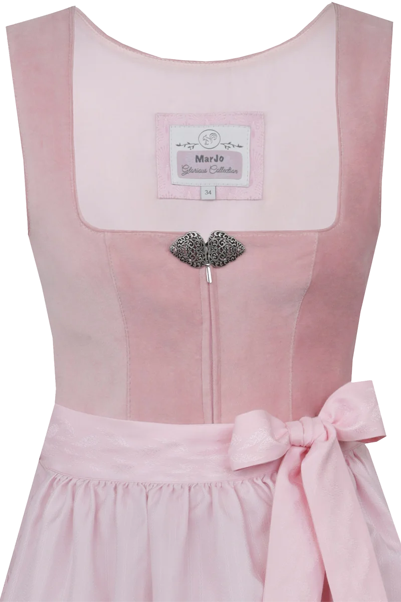 Midi-Samtdirndl mit eckigem Ausschnitt