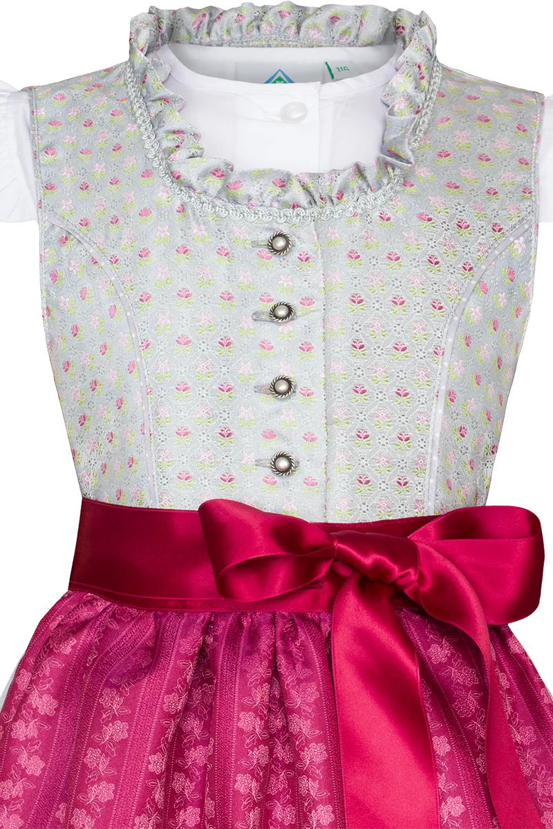 Kinderdirndl mit Blumenmuster und Bluse