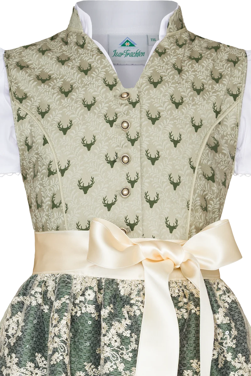Kinderdirndl mit Bluse und Hirschmuster
