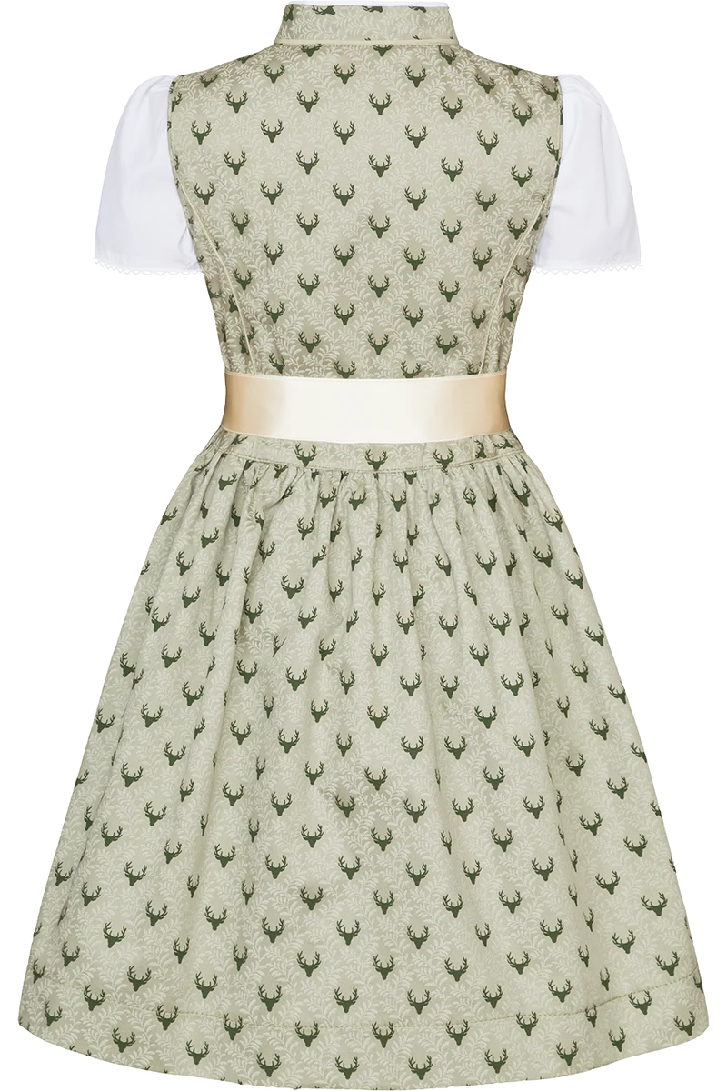 Kinderdirndl mit Bluse und Hirschmuster