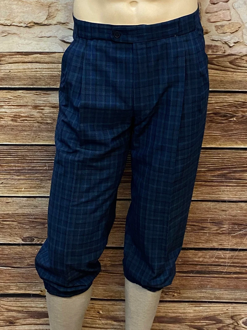 Vintage Knickerbocker Hose Herren Blau Kariert Gr. 48 – 20er Stil