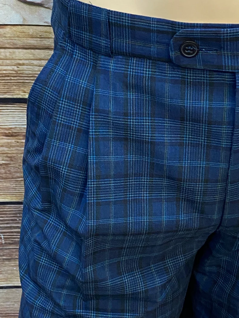 Vintage Knickerbocker Hose Herren Blau Kariert Gr. 48 – 20er Stil