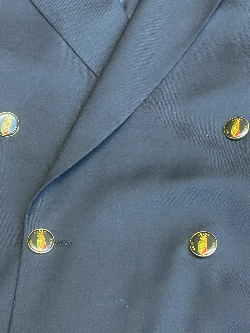 Vintage Doppelreiher Sakko Herren Gr. 27 – Schurwolle, Dunkelblau