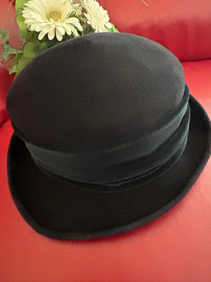 Damen Hut Schwarz – Vintage 20er-Jahre/Gatsby-Stil (Größe 58)