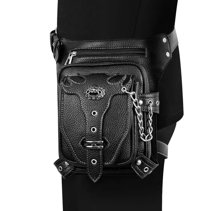 Herren Steampunk Lion's Head Kette Gürteltasche