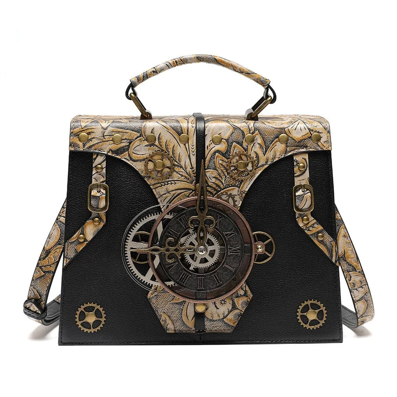 Unisex Steampunk Gear Spleißtasche mit Prägung