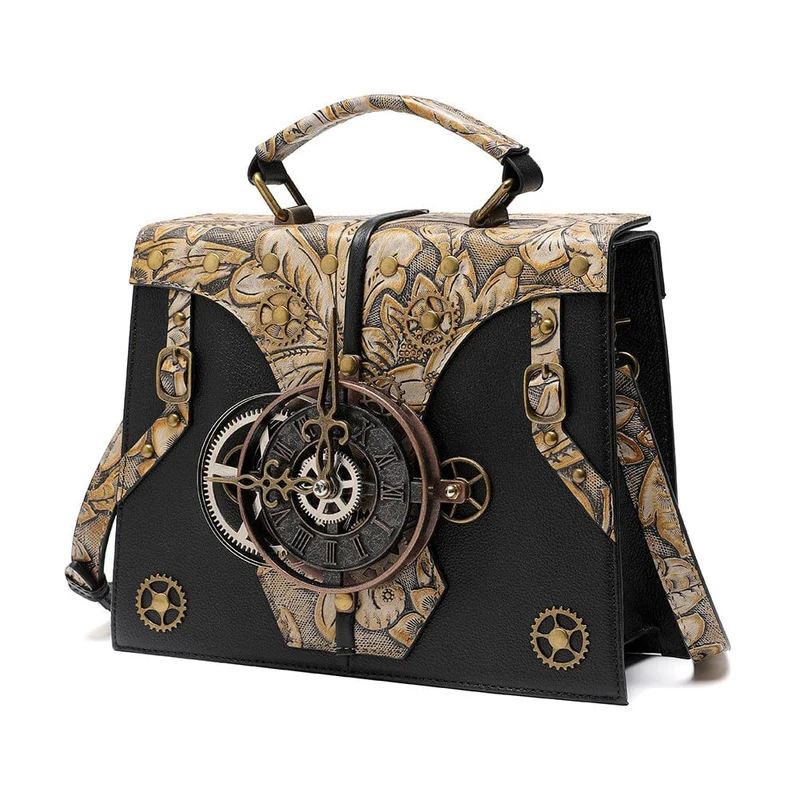 Unisex Steampunk Gear Spleißtasche mit Prägung