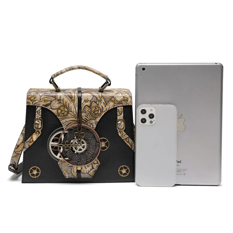 Unisex Steampunk Gear Spleißtasche mit Prägung