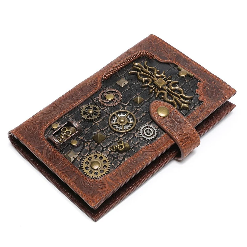 Unisex Steampunk Gear geprägte Brieftasche