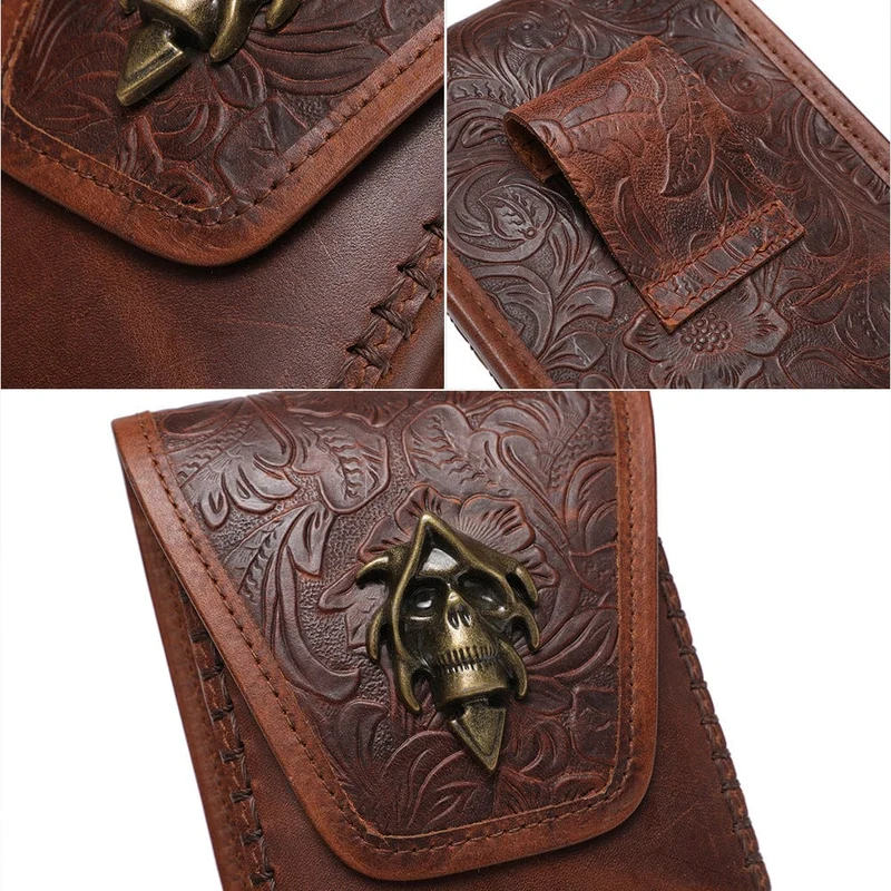 Mini-Tasche mit Steampunk-Schädelprägung für Damen