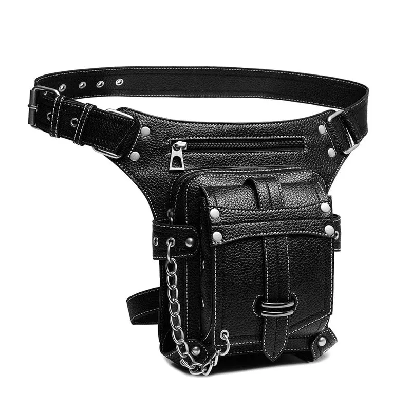 Steampunk-Schnallen-Ketten-Gürteltasche für Herren