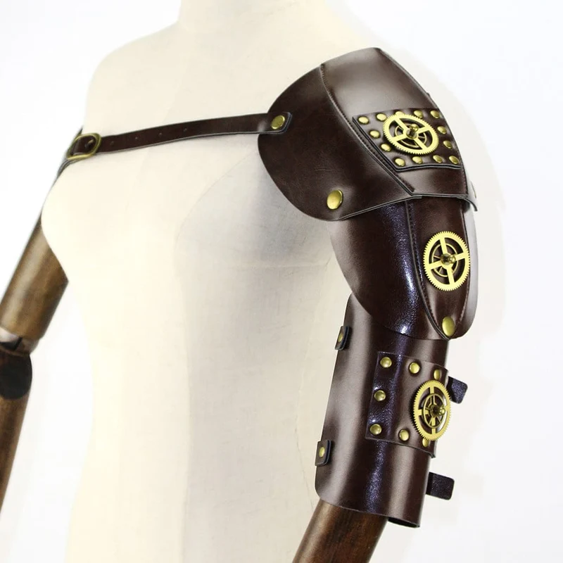 Herren Steampunk Gear Splice Armmanschetten mit Riemen