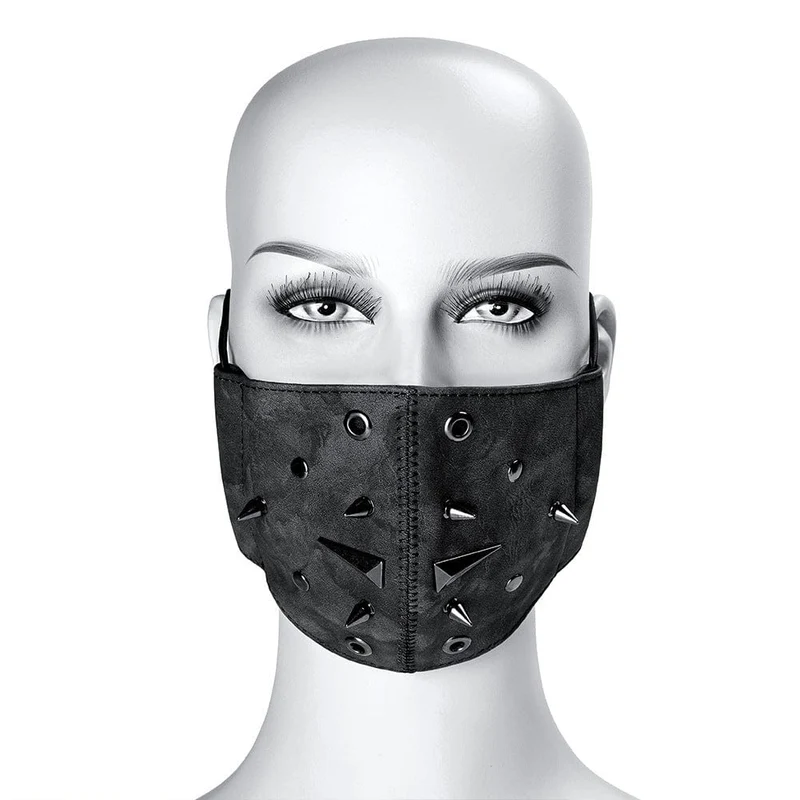 Unisex Steampunk Nieten Ösen Maske