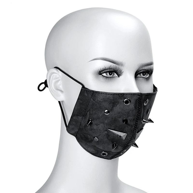 Unisex Steampunk Nieten Ösen Maske