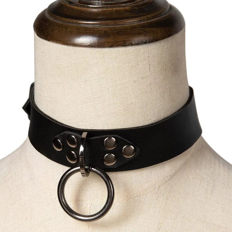 Damen Steampunk Annulus genagelte Schnalle Choker