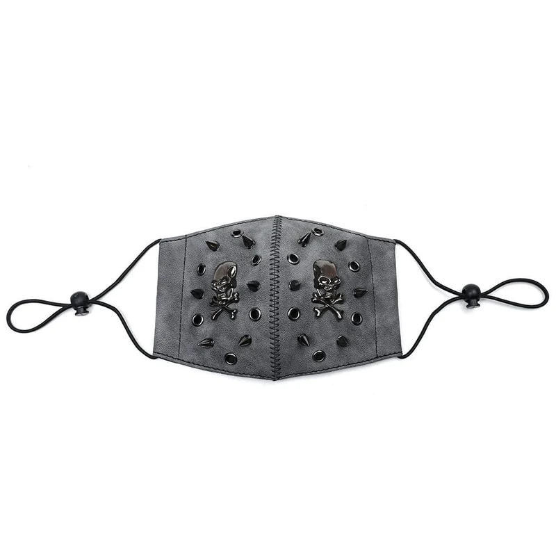Unisex-Steampunk-Schädel-Nieten-Stich-Maske