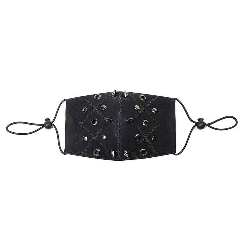 Unisex Steampunk Nieten Ösen verstellbare Maske