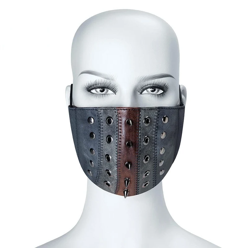 Unisex Steampunk Nieten Ösen Stichmaske