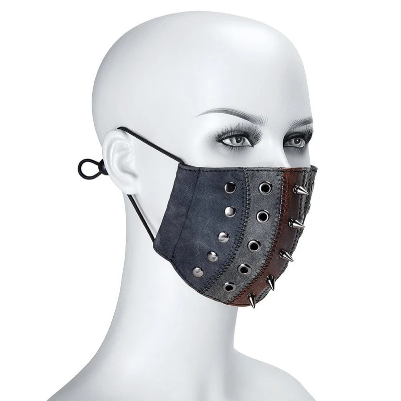 Unisex Steampunk Nieten Ösen Stichmaske