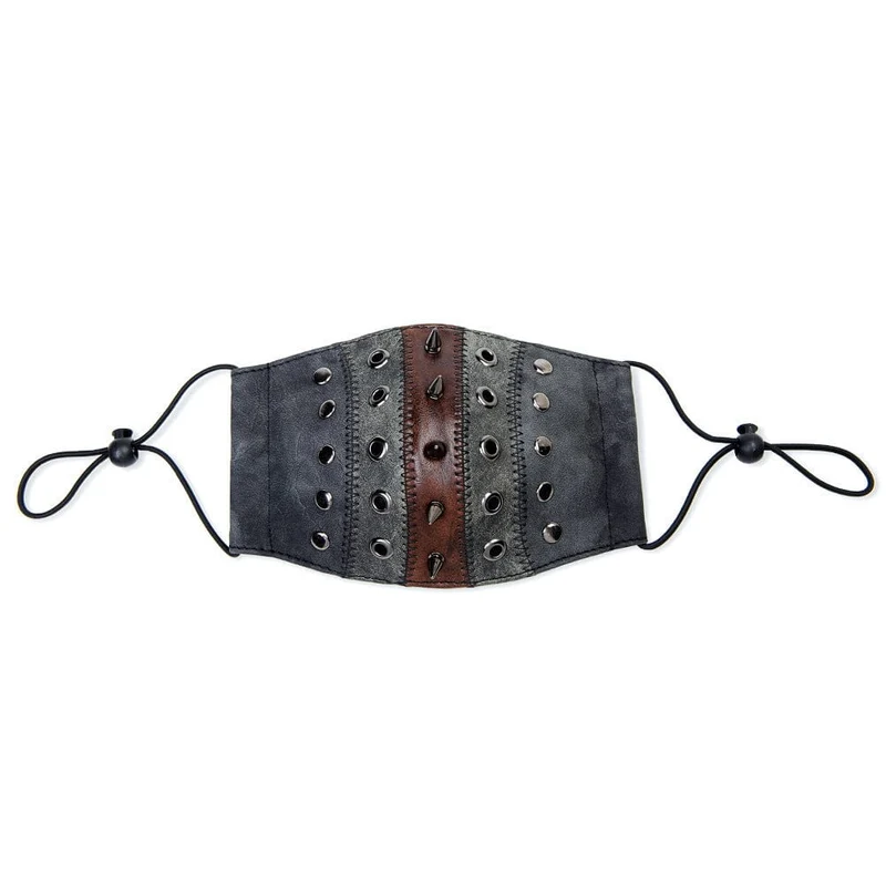 Unisex Steampunk Nieten Ösen Stichmaske