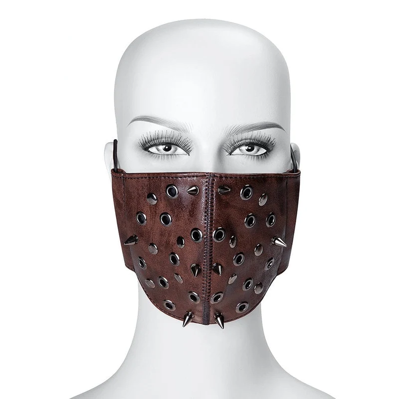 Unisex Steampunk Nieten Ösen Maske