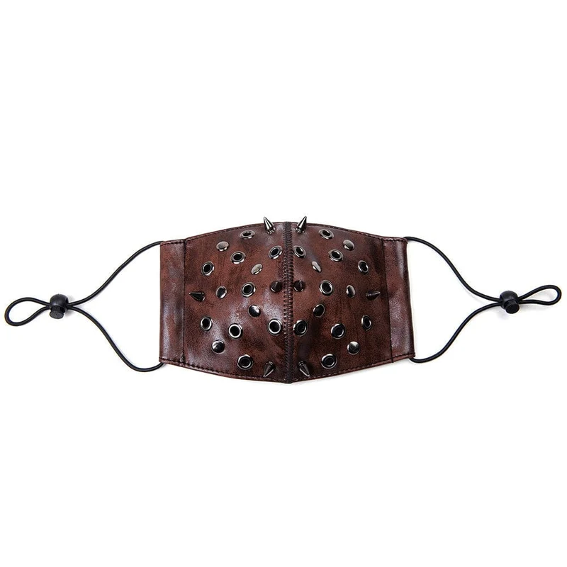 Unisex Steampunk Nieten Ösen Maske