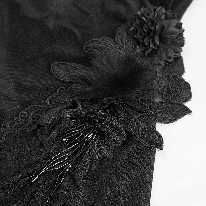Gothic Riemchen-Splice-Schlaghose für Damen