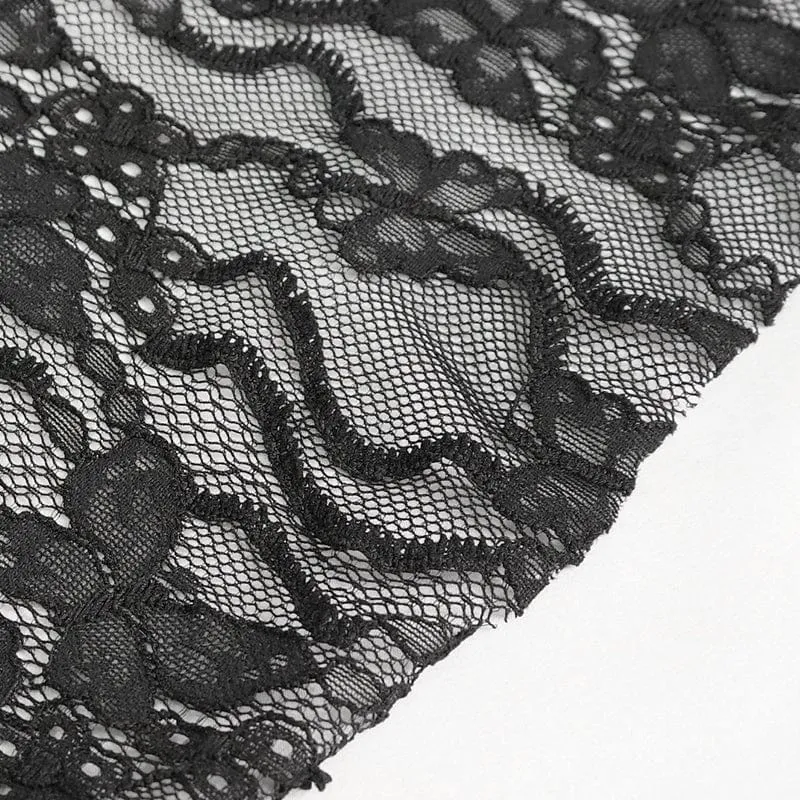 Damen-Brautkleid im Gothic-Stil mit ausgestellten Ärmeln und Spitzenspleiß