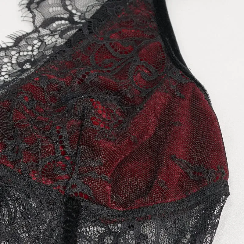 Damen Gothic Strappy Cutout Lace Bustier