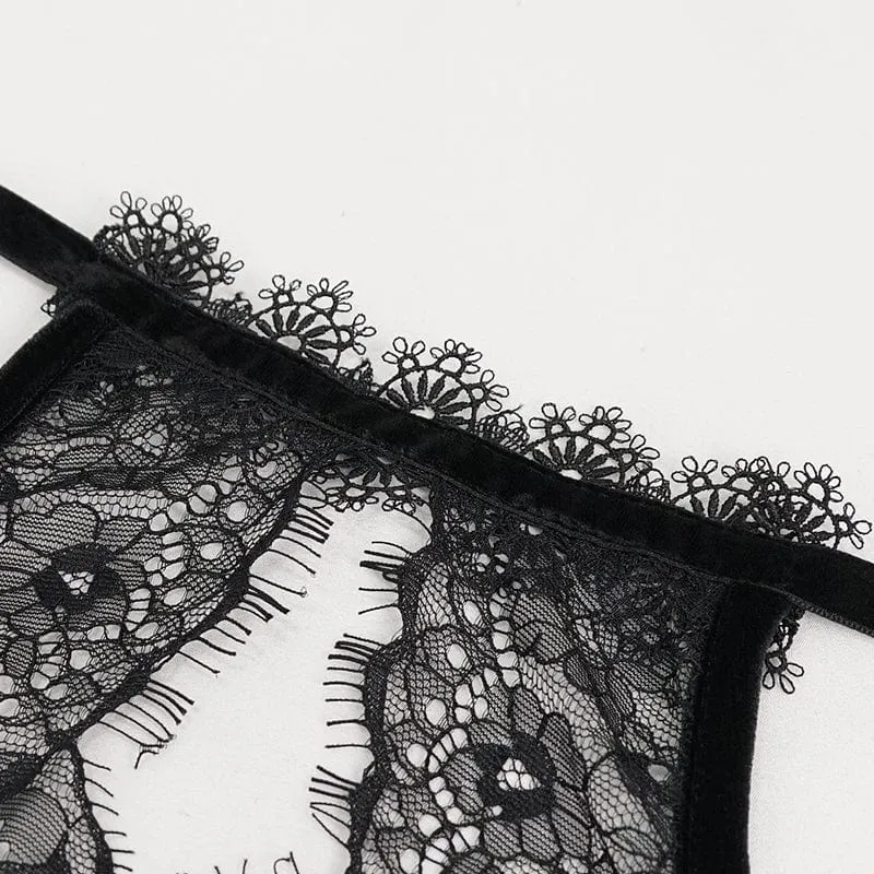 Damen Gothic Strappy Cutout Lace Bustier