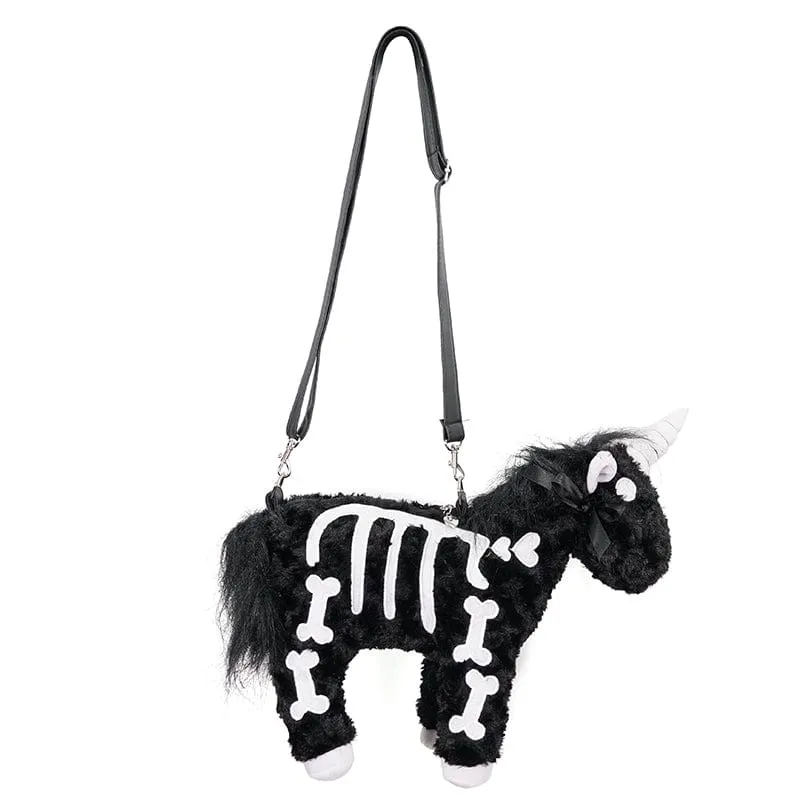 Flauschige Punk-Zebra-Tasche für Damen
