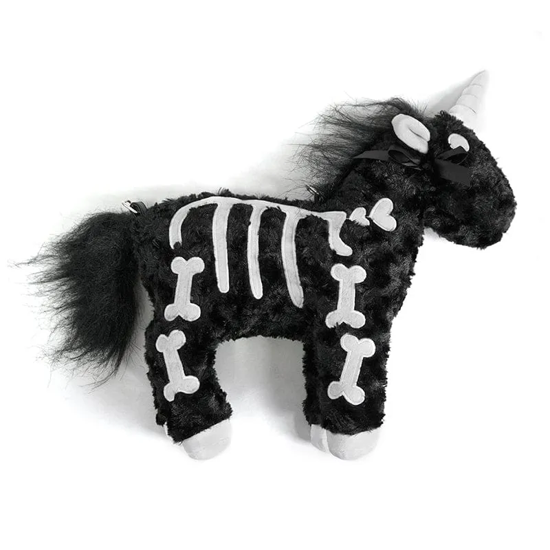 Flauschige Punk-Zebra-Tasche für Damen