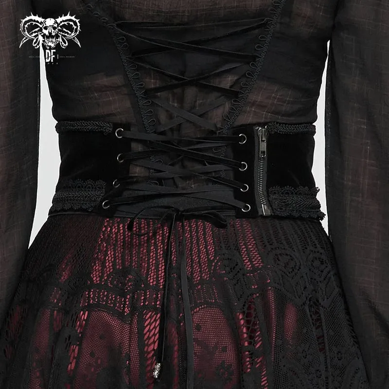 Gothic Blumen bestickter Perlengürtel für Damen