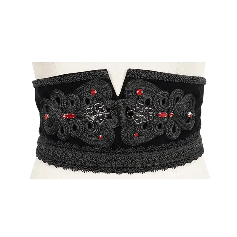 Gothic Blumen bestickter Perlengürtel für Damen