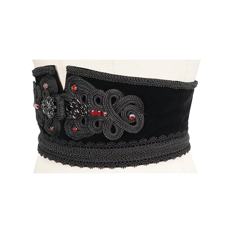 Gothic Blumen bestickter Perlengürtel für Damen