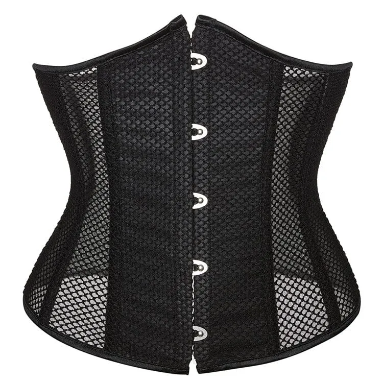 Damen Punk Strappy Mesh Unterbrustkorsett