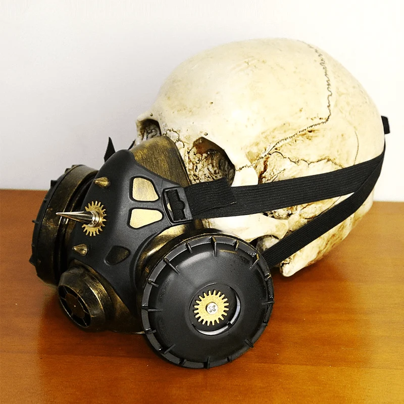 Steampunk Rivets Halloween Gasmaske