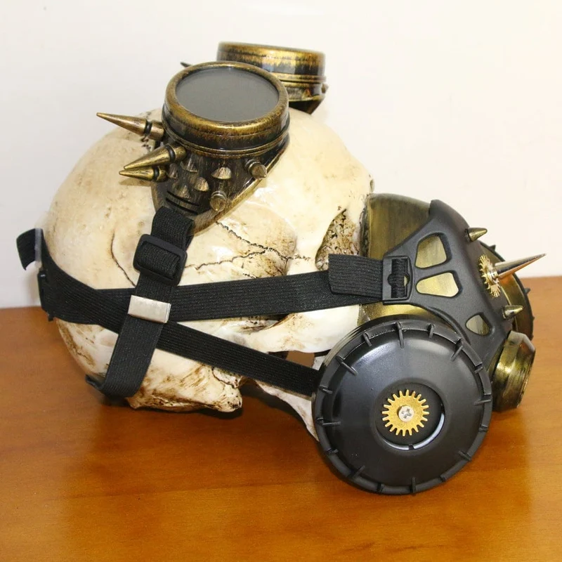 Steampunk Rivets Halloween Gasmaske