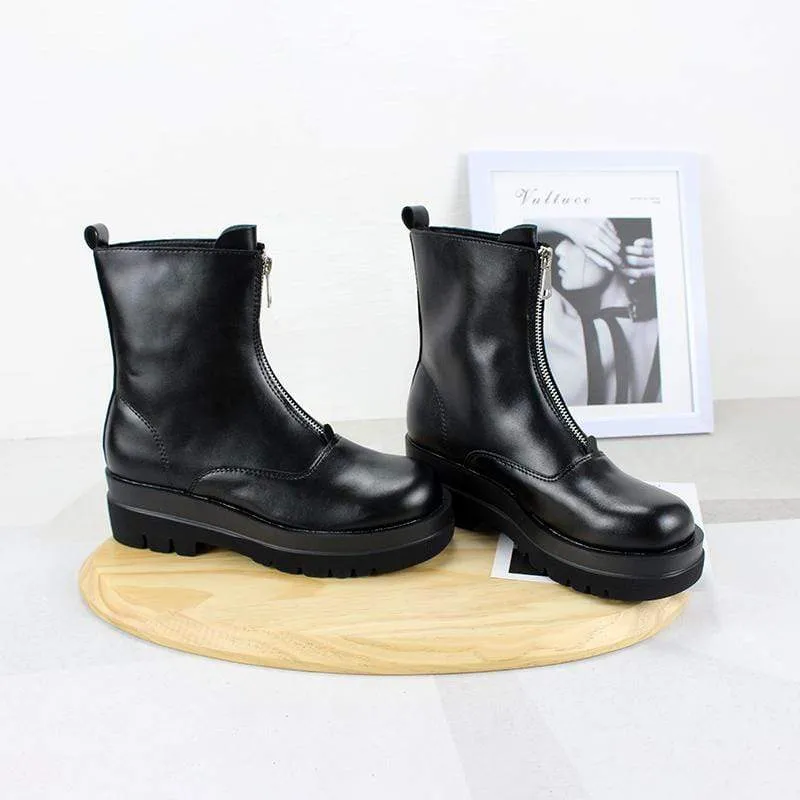 Gothic Punk-Chelsea-Stiefel mit Reißverschluss für Damen