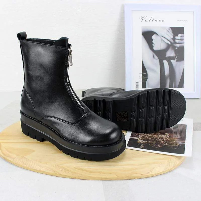 Gothic Punk-Chelsea-Stiefel mit Reißverschluss für Damen