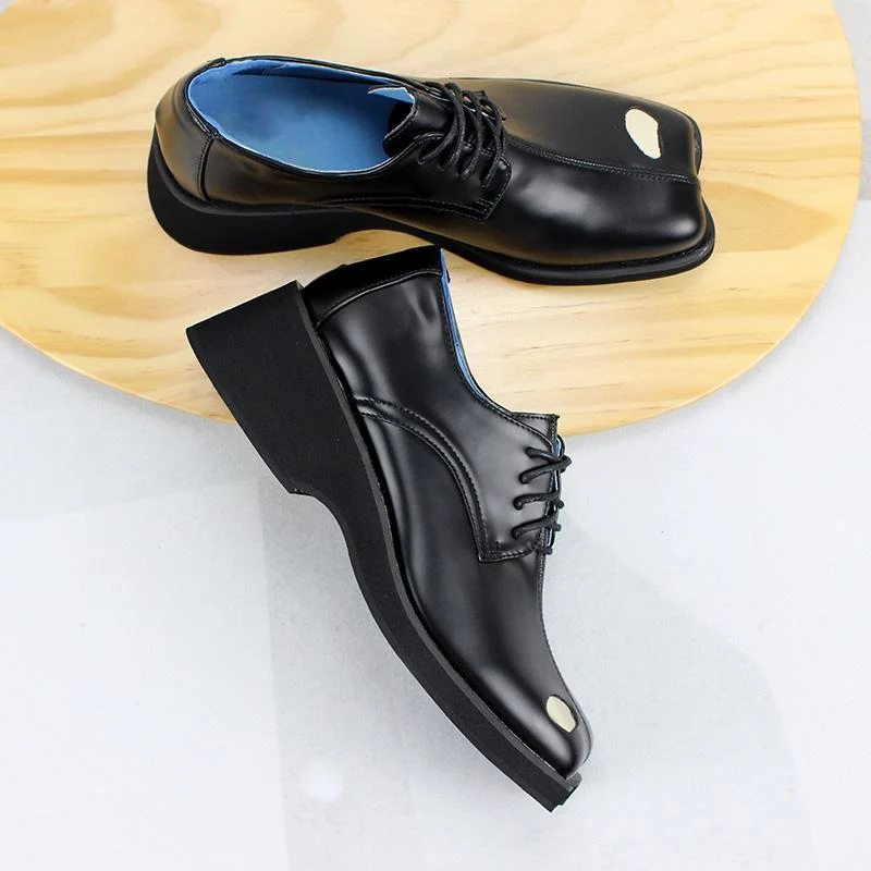 Damen Gothic Punk Lace-up Wedge Loafers Schuhe