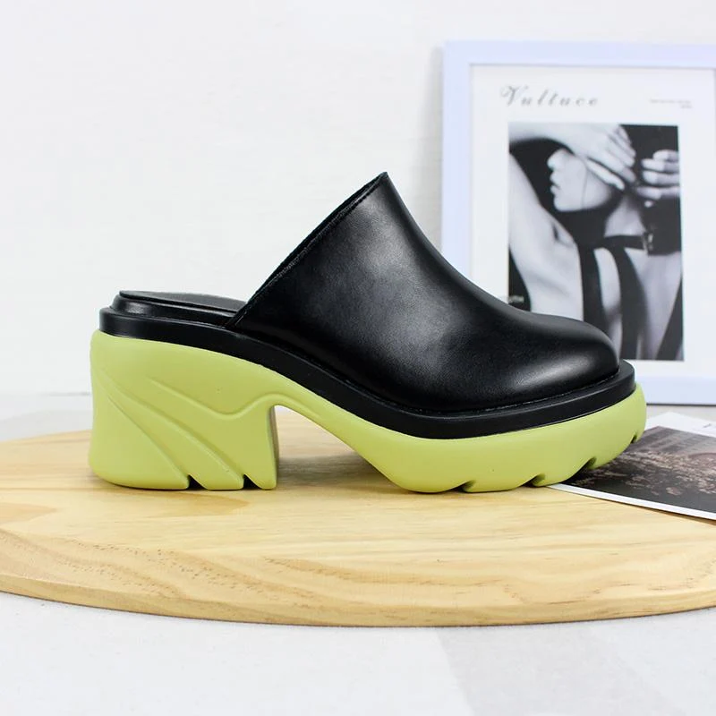 Gothic Punk Wedge Pantoletten für Damen