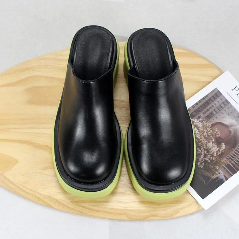 Gothic Punk Wedge Pantoletten für Damen