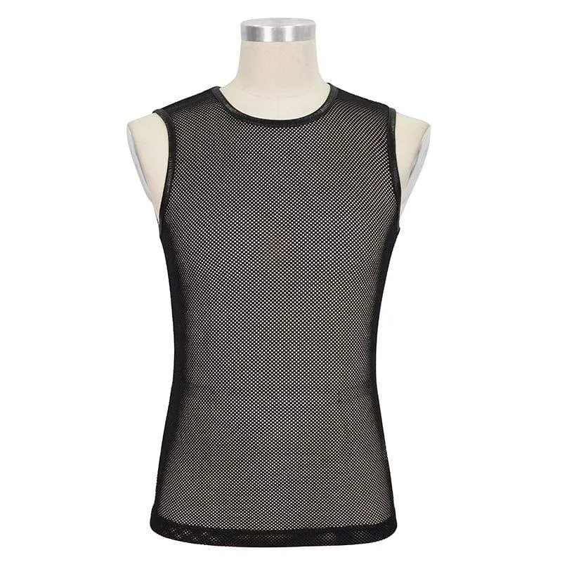 Gothic-Tanktops aus transparentem Netz für Herren