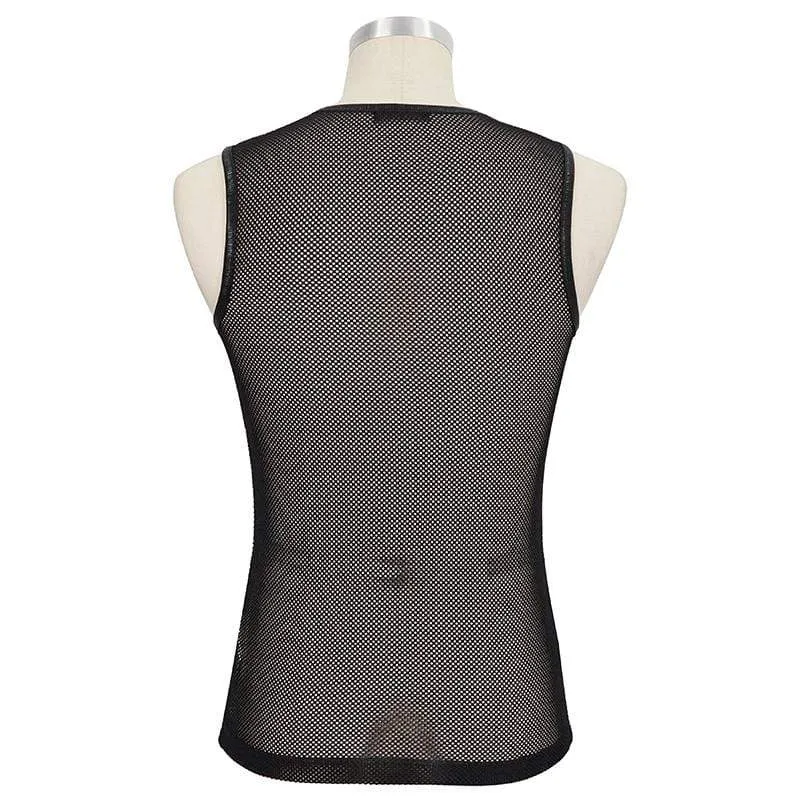Gothic-Tanktops aus transparentem Netz für Herren